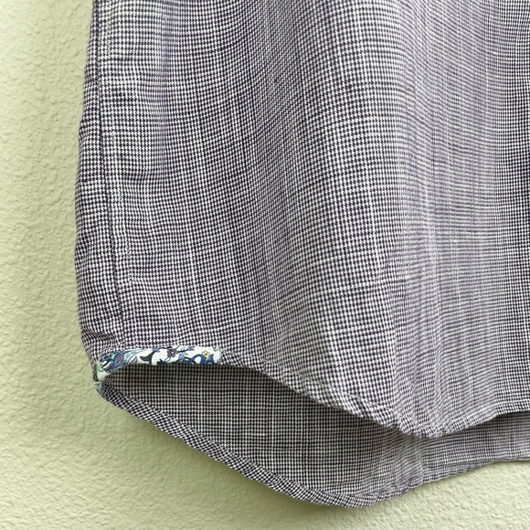 Robert Graham Men's XL Massimo Tailored Fit Linen Blend Shirt Purple Flip Cuff - Picture 2 of 13